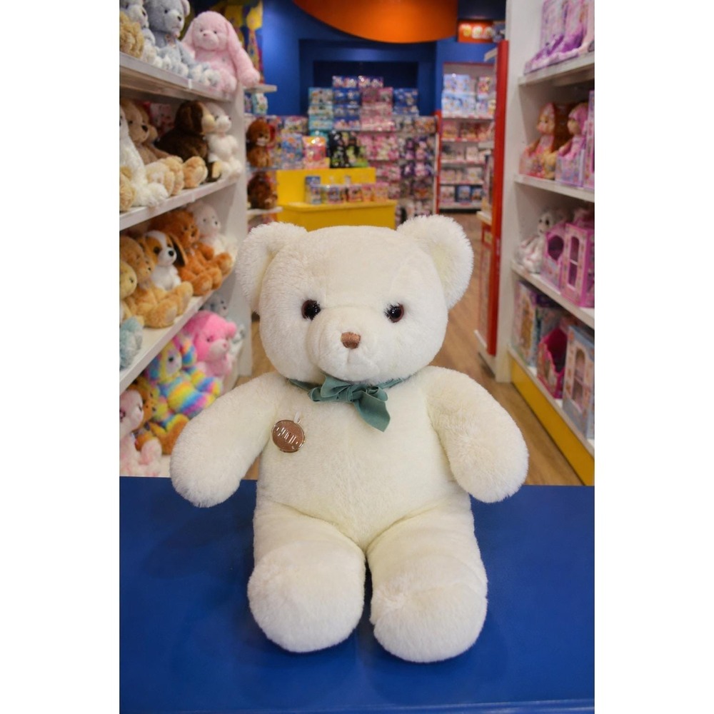 Vintage 1983 GUND Tender Teddy White Plush Bear 15" Made in Korea